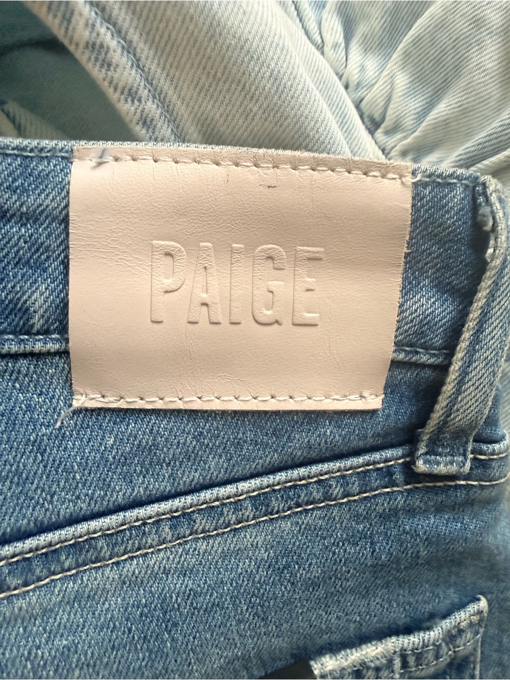 PAIGE High Rise Straight Leg Jeans Light Wash Hem NWT Women’s Denim - Picture 8 of 8